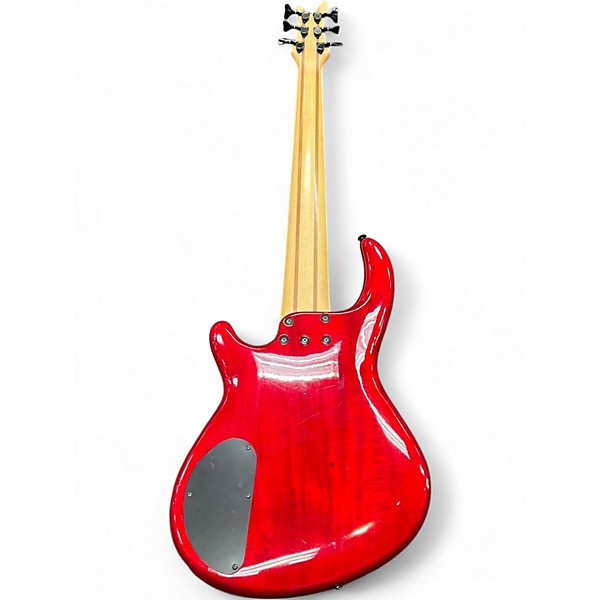 Used 2000s Dean Edge Q6 Crimson Red Trans Electric Bass Guitar