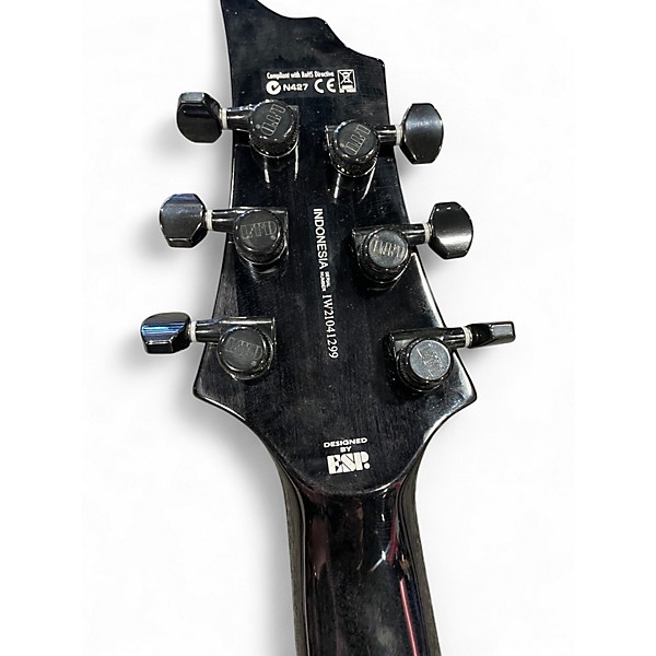 Used ESP LTD MH1000 Deluxe Trans Black Solid Body Electric Guitar