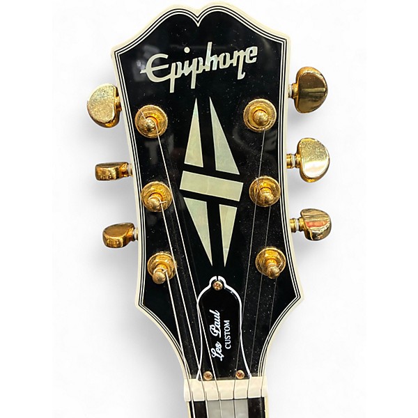 Used Epiphone Les Paul Custom Antique Ivory Solid Body Electric Guitar