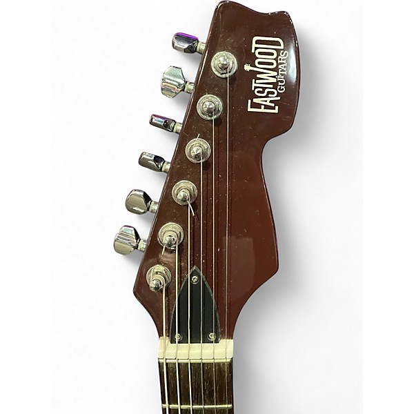 Used Eastwood TB64 Brown Maroon Solid Body Electric Guitar