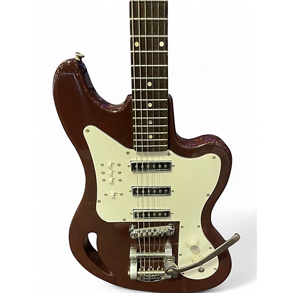 Used Eastwood TB64 Brown Maroon Solid Body Electric Guitar