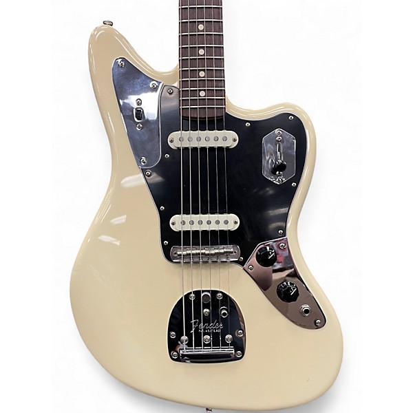 Used 2017 Fender American Professional Jaguar Olympic White Solid Body Electric Guitar