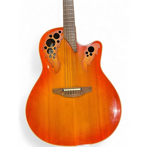 Vintage 1990s Ovation 6868 elite standard orange burst Acoustic Electric Guitar