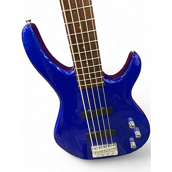 Used Squier MB5 Blue Electric Bass Guitar