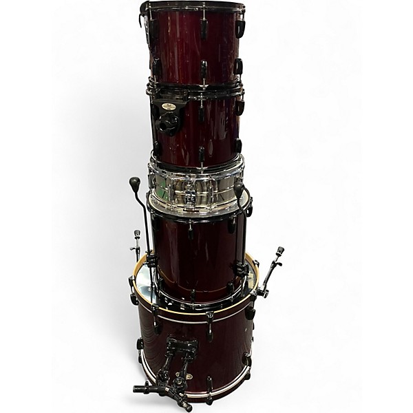 Used Pearl 5 Piece Vision Red Drum Kit