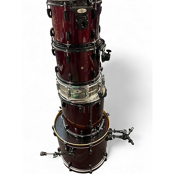 Used Pearl 5 Piece Vision Red Drum Kit