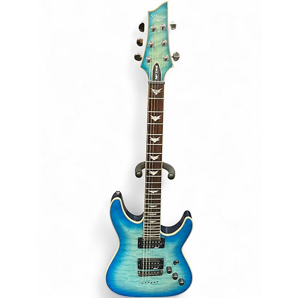 Used Schecter Guitar Research Omen Extreme 6 Ocean Turquoise Solid Body Electric Guitar