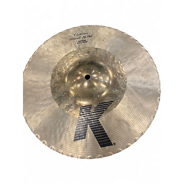 Used Zildjian 13.25in K Custom Hybrid Hi Hat Pair Cymbal