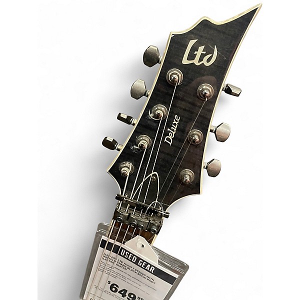 Used ESP LTD H1007 7 String with Tremolo Trans Black Solid Body Electric Guitar