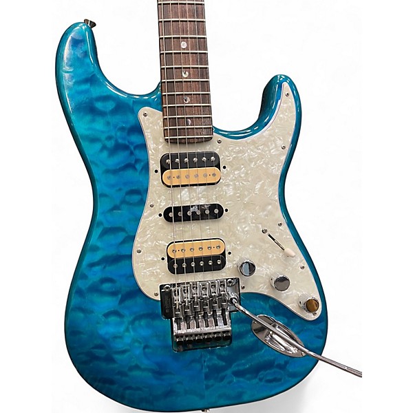 Used 2020 Fender MIJ Michiya Haruhata Signature Stratocaster  Caribbean Blue Trans Solid Body Electric Guitar