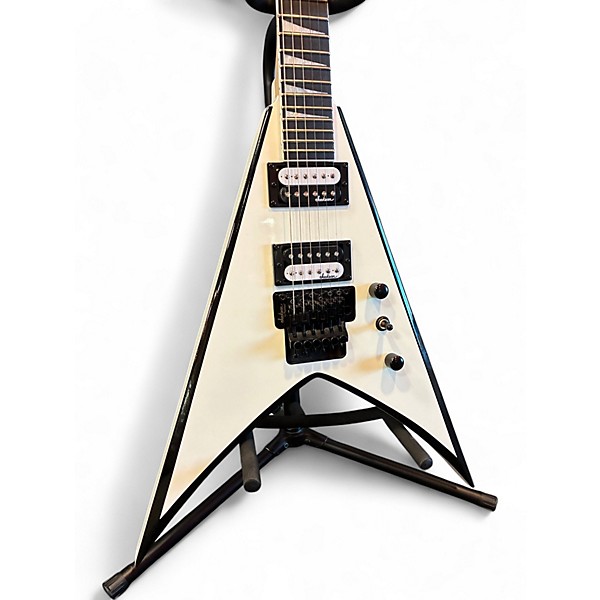 Used Jackson JS32 King V White with Black Bevels Solid Body Electric Guitar
