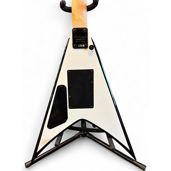 Used Jackson JS32 King V White with Black Bevels Solid Body Electric Guitar