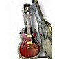 Used D'Angelico Deluxe Mini DC Satin Trans Wine Hollow Body Electric Guitar thumbnail