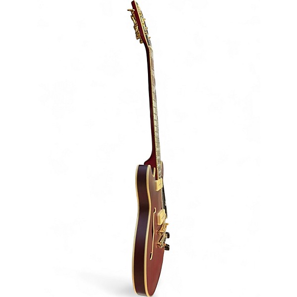 Used D'Angelico Deluxe Mini DC Satin Trans Wine Hollow Body Electric Guitar