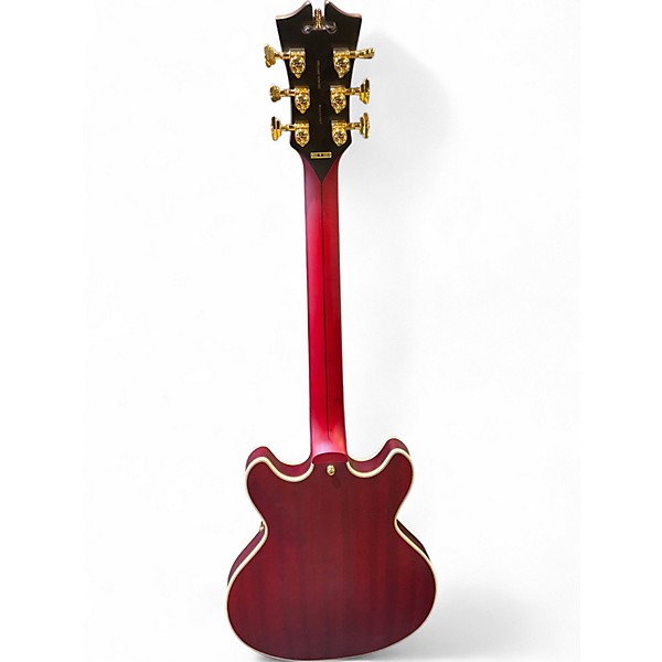 Used D'Angelico Deluxe Mini DC Satin Trans Wine Hollow Body Electric Guitar