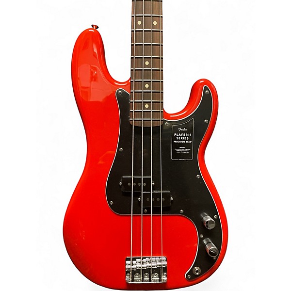 Used Fender Precision Player II Bass Fiesta Red Electric Bass Guitar