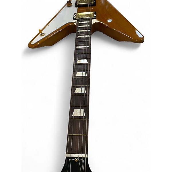 Used 2007 Gibson Reverse Flying V  Trans Amber Solid Body Electric Guitar