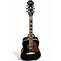 Used 2022 Epiphone Hummingbird Pro Black Acoustic Electric Guitar thumbnail