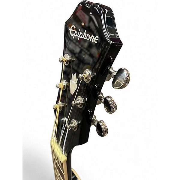 Used 2022 Epiphone Hummingbird Pro Black Acoustic Electric Guitar