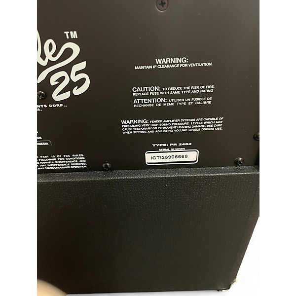 Used Fender Rumble 25 25W 1x8 Bass Combo Amp
