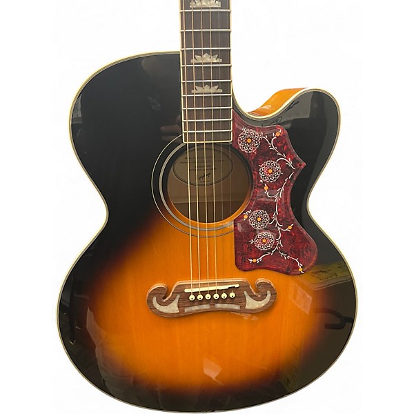 Used Epiphone J-200EC Studio Vintage Sunburst Acoustic Electric Guitar