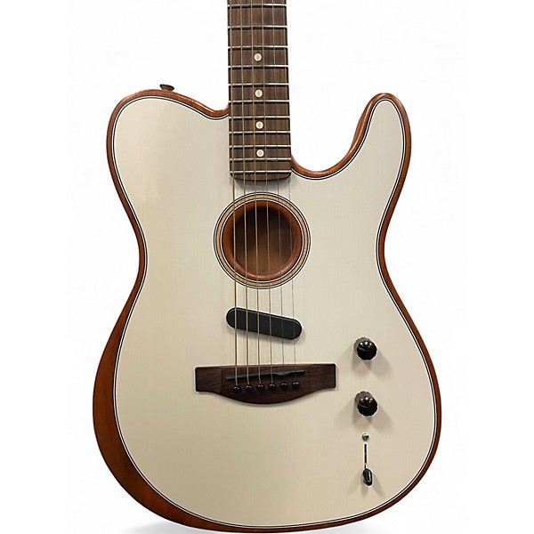 Used 2021 Fender Acoustasonic Player Telecaster Arctic White Acoustic Electric Guitar