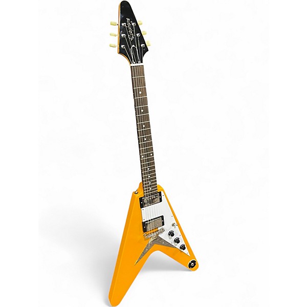 Used Epiphone FLYING V CITRUS SPARKLE Solid Body Electric Guitar