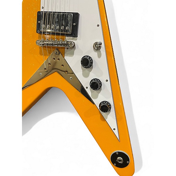 Used Epiphone FLYING V CITRUS SPARKLE Solid Body Electric Guitar