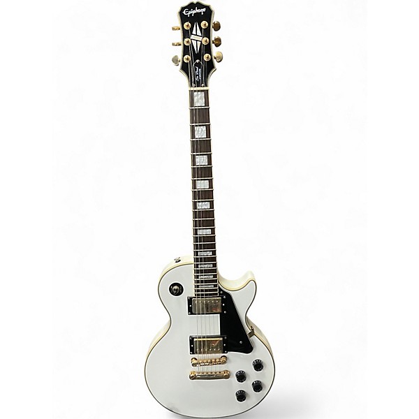 Used Epiphone les paul custom white Solid Body Electric Guitar