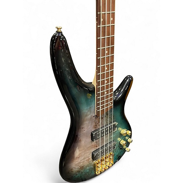 Used Ibanez SR400 Tropical Seafloor Burst Electric Bass Guitar