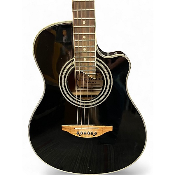Used Crestwood 2018TVNB Black Acoustic Electric Guitar