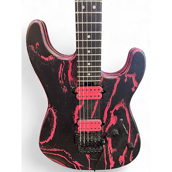 Used Charvel PRO MOD II BLACK & PINK Solid Body Electric Guitar