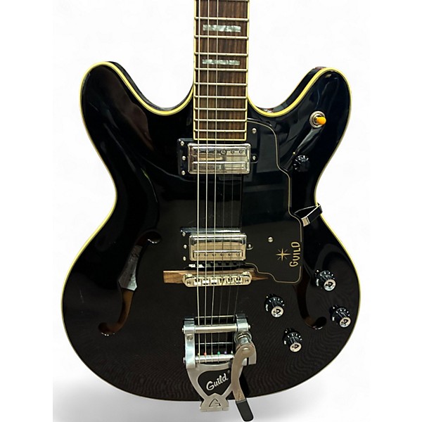 Used Guild SF V Black Hollow Body Electric Guitar