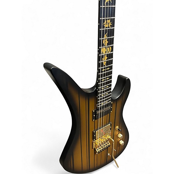 Used Schecter Guitar Research Synyster Gates Signature Custom S Satin Gold Burst Solid Body Electric Guitar