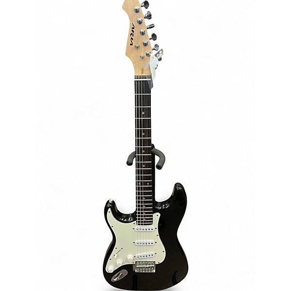Used Aria STG Series Flipped Lefty Black Solid Body Electric Guitar
