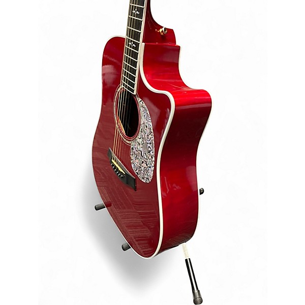 Used Taylor 610CE Trans Red Acoustic Guitar
