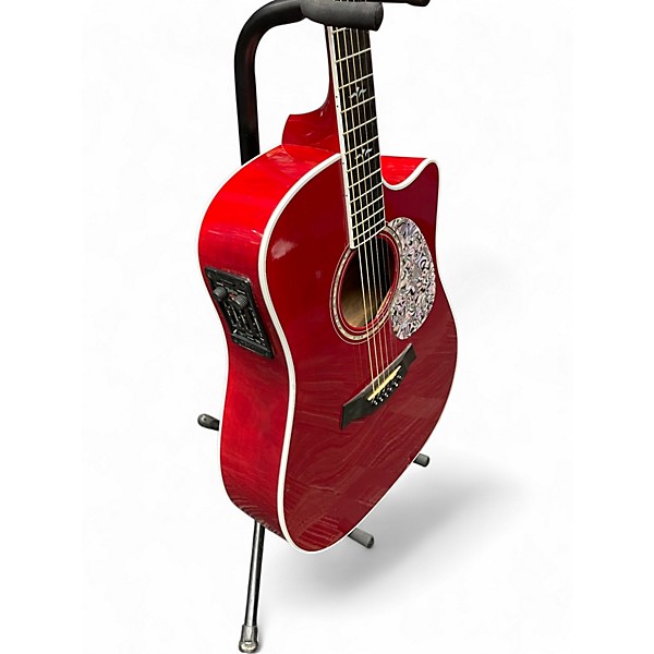 Used Taylor 610CE Trans Red Acoustic Guitar
