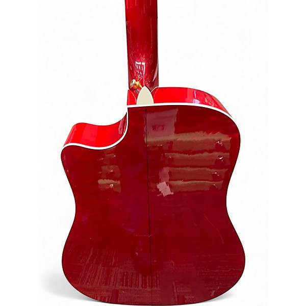 Used Taylor 610CE Trans Red Acoustic Guitar