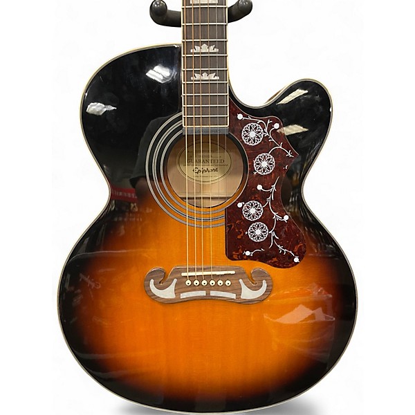 Used 2020s Epiphone EJ200SCE 3 Color Sunburst Acoustic Electric Guitar