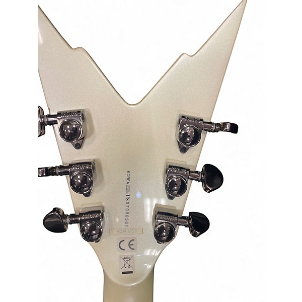 Used Dean Dime Razorback V Black and White Solid Body Electric Guitar