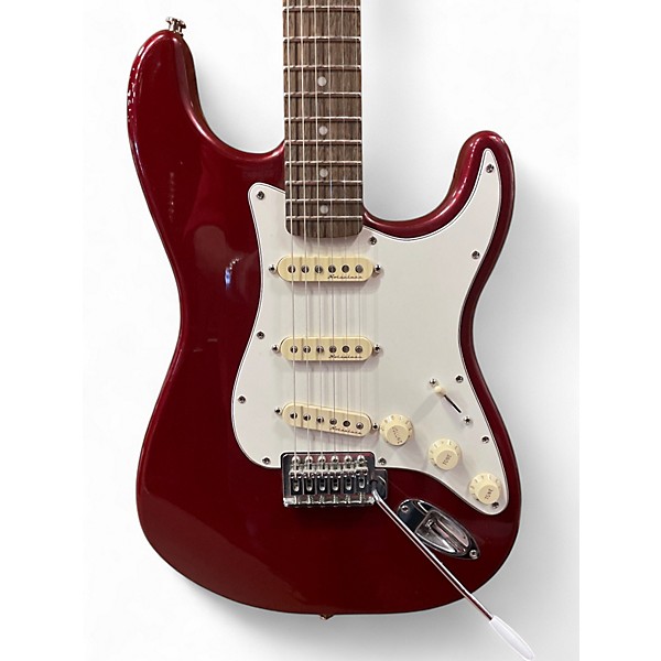 Used Squier AFFINITY STRATOCASTER UPGRADED Candy Apple Red Metallic Solid Body Electric Guitar