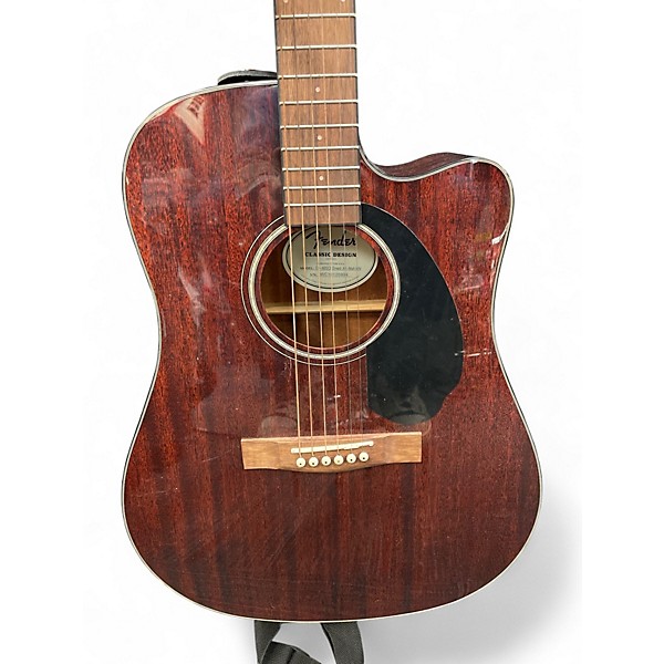Used Fender CD60SCE Dreadnought Mahogany Acoustic Electric Guitar