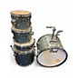 Used Pearl 5 Piece roadshow aqua blue glitter Drum Kit thumbnail
