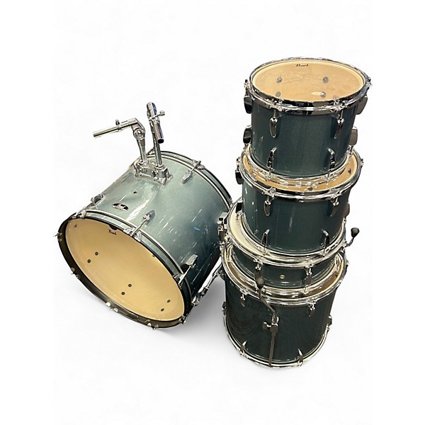 Used Pearl 5 Piece roadshow aqua blue glitter Drum Kit