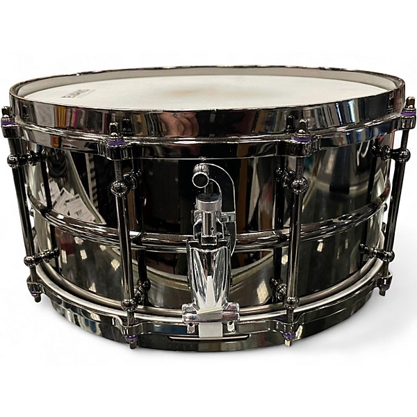 Used Ludwig 14X6.5 Black Magic Snare Black Chrome Drum