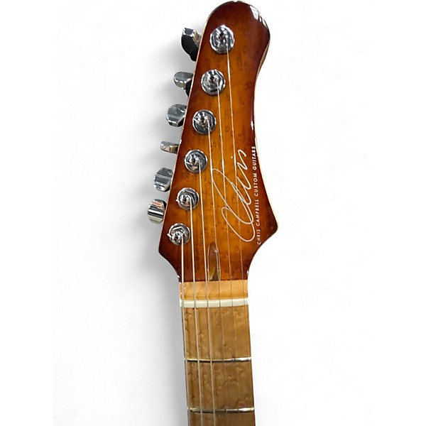 Used Chris Campbell 5a Strat 5a Quilt Dragonburst Solid Body Electric Guitar