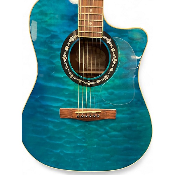 Used Fender T Bucket 300CE Turquoise Acoustic Electric Guitar