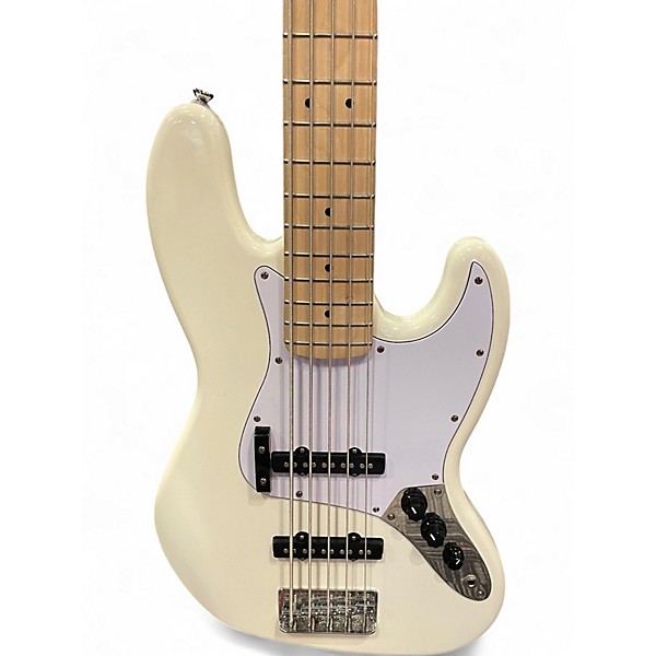 Used Squier Affinity Jazz Bass V 5 String Olympic White Electric Bass Guitar
