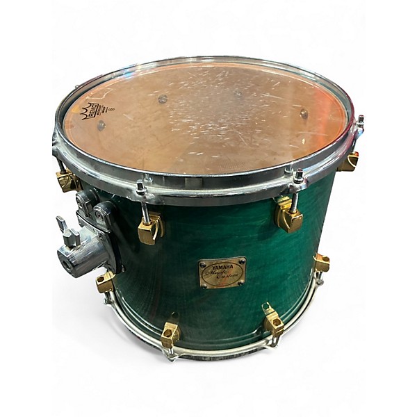 Used 1990s Yamaha 5 Piece MIJ Maple Custom Emerald Green Drum Kit