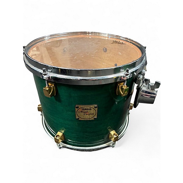 Used 1990s Yamaha 5 Piece MIJ Maple Custom Emerald Green Drum Kit